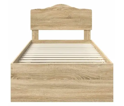 Gultas Rāmis Sonoma Ozols 90 X 200 Cm Ciets Priedes Koks Vidaxl