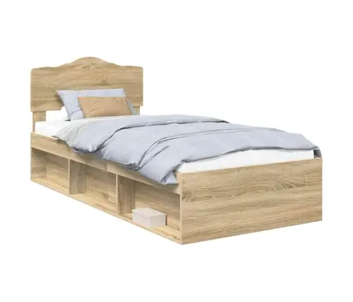 Gultas Rāmis Sonoma Ozols 90 X 200 Cm Ciets Priedes Koks Vidaxl