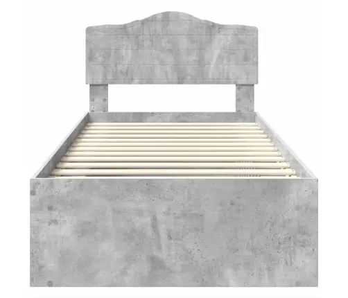 Gultas Rāmis Betons 90 X 200 Cm Ciets Priedes Koks Vidaxl