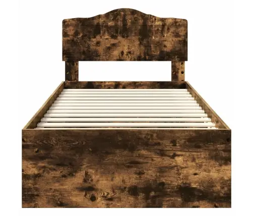 Gultas Rāmis Dūmaka Ozols 90 X 190 Cm Ciets Priedes Koks Vidaxl