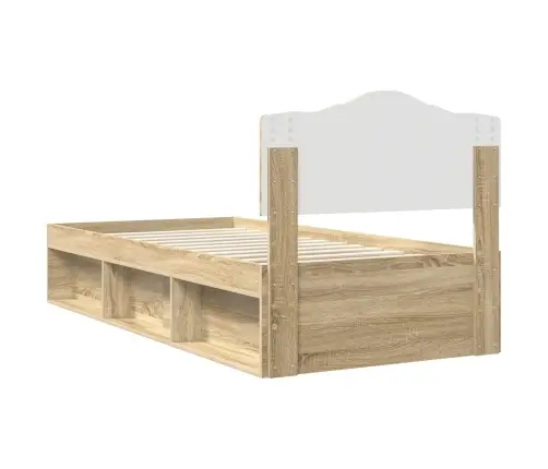 Gultas Rāmis Sonoma Ozols 75 X 190 Cm Ciets Priedes Koks Vidaxl