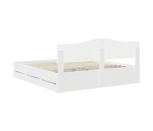 Gultas Rāmis Ar Atvilktni Balts 200 X 200 Cm Inženieru Koks Vidaxl