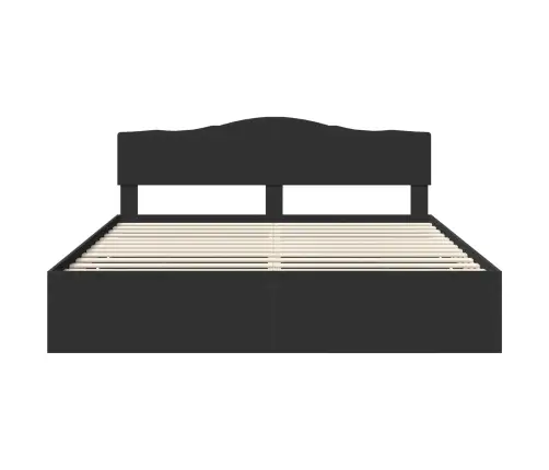 Lovos Rėmas Su Stalčių Juoda 200 X 200 Cm Inžinerinė Mediena