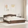 Gultas Rāmis Brūns Ozols 200 X 200 Cm Inženieru Koks Vidaxl