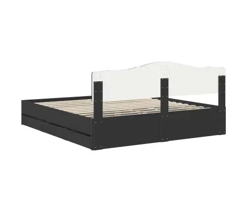 Voodi Raam Sahtliga Peaga Must 180 X 200 Cm Inseneripuit