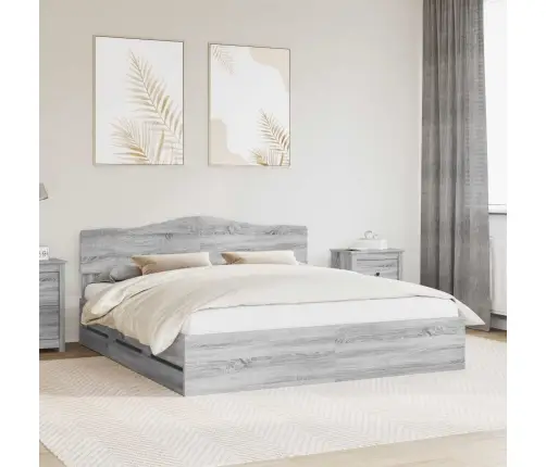 Lovos Rėmas Pilkas Sonoma 180 X 200 Cm Inžinerinė Mediena
