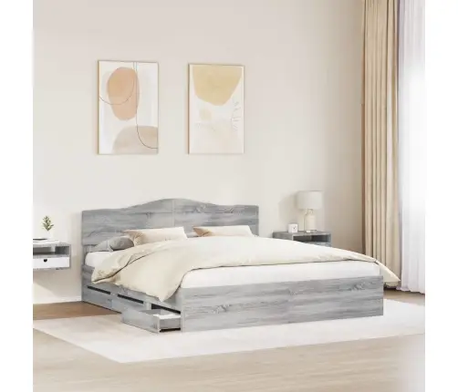 Lovos Rėmas Pilkas Sonoma 180 X 200 Cm Inžinerinė Mediena
