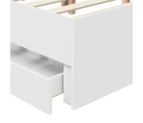 Voodi Raam Sahtliga Peaga Valge 160 X 200 Cm Inseneripuit