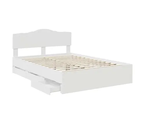 Voodi Raam Sahtliga Peaga Valge 160 X 200 Cm Inseneripuit