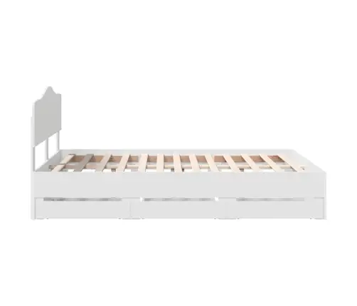 Voodi Raam Sahtliga Peaga Valge 160 X 200 Cm Inseneripuit