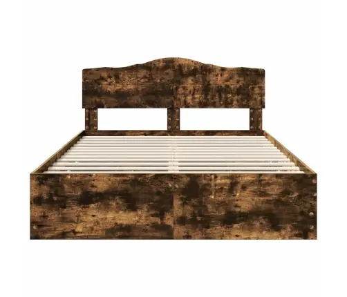 Gultas Rāmis Dūmaka Ozols 160 X 200 Cm Inženieru Koks Vidaxl