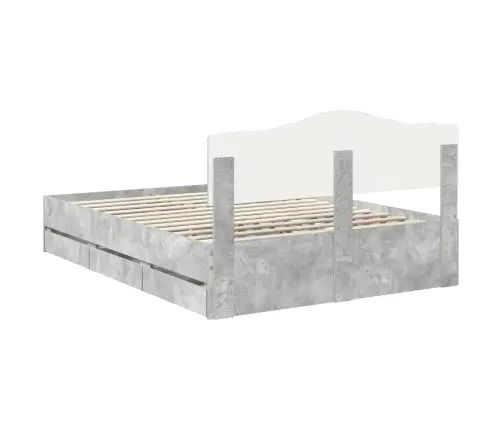 Voodi Raam Sahtliga Peaga Betoonhall 150 X 200 Cm Inseneripuit