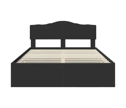 Gultas Rāmis Ar Atvilktni Melna 140 X 190 Cm Inženieru Koks Vidaxl