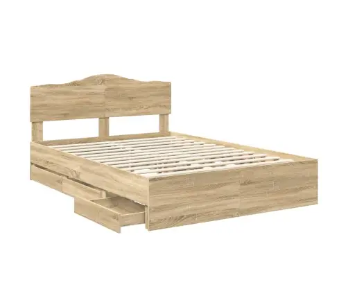 Voodi Raam Sahtliga Peaga Sonoma Tamm 140 X 190 Cm Inseneripuit