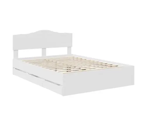 Voodi Raam Sahtliga Peaga Valge 140 X 200 Cm Inseneripuit