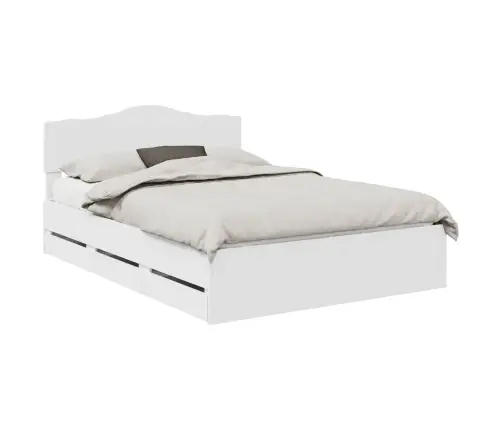 Voodi Raam Sahtliga Peaga Valge 140 X 200 Cm Inseneripuit