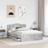 Gultas Rāmis Betona Pelēks 140 X 200 Cm Inženieru Koks Vidaxl