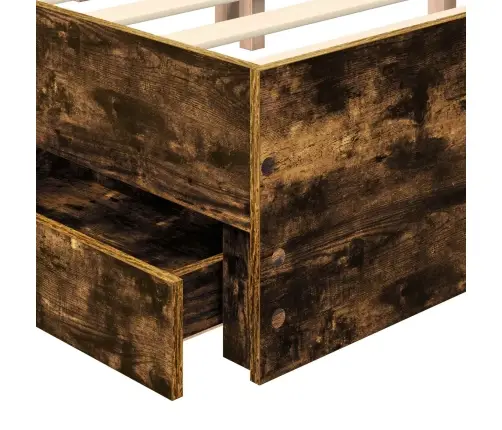 Voodi Raam Sahtliga Suitsetatud Tamm 135 X 190 Cm Inseneripuit