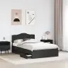 Lovos Rėmas Su Stalčių Juoda 120 X 190 Cm Inžinerinė Mediena