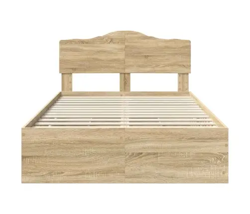 Gultas Rāmis Sonoma Ozols 120 X 190 Cm Inženieru Koks Vidaxl