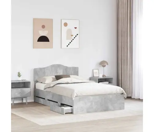 Voodi Raam Sahtliga Peaga Betoonhall 120 X 190 Cm Inseneripuit