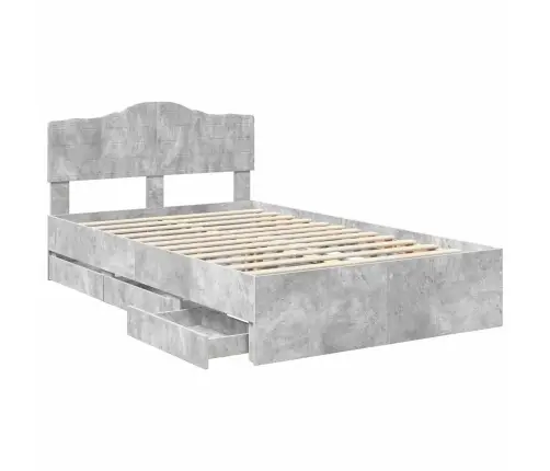 Voodi Raam Sahtliga Peaga Betoonhall 120 X 190 Cm Inseneripuit