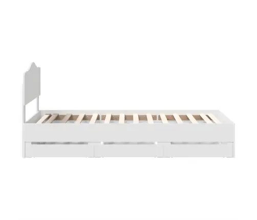Gultas Rāmis Ar Atvilktni Balts 100 X 200 Cm Inženieru Koks Vidaxl