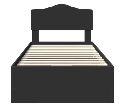 Voodi Raam Sahtliga Peaga Must 100 X 200 Cm Inseneripuit