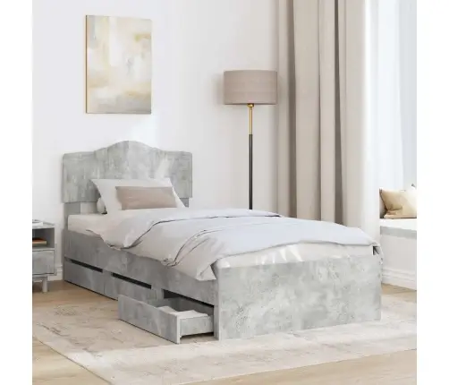 Lovos Rėmas Betono Pilka 100 X 200 Cm Inžinerinė Mediena