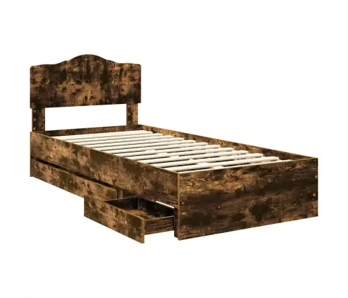 Voodi Raam Sahtliga Suitsetatud Tamm 100 X 200 Cm Inseneripuit