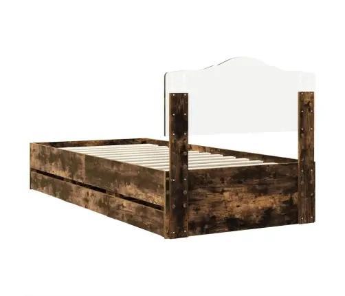 Voodi Raam Sahtliga Suitsetatud Tamm 100 X 200 Cm Inseneripuit