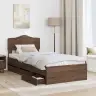 Gultas Rāmis Brūns Ozols 100 X 200 Cm Inženieru Koks Vidaxl