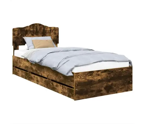 Voodi Raam Sahtliga Suitsetatud Tamm 90 X 190 Cm Inseneripuit