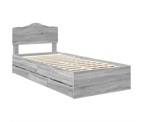 Lovos Rėmas Pilkas Sonoma 90 X 190 Cm Inžinerinė Mediena