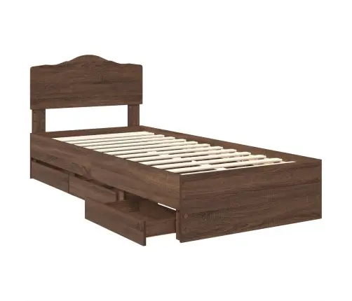 Voodi Raam Sahtliga Peaga Pruun Tamme 90 X 200 Cm Inseneripuit