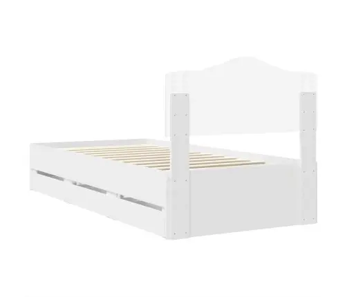 Gultas Rāmis Ar Atvilktni Balts 75 X 190 Cm Inženieru Koks Vidaxl