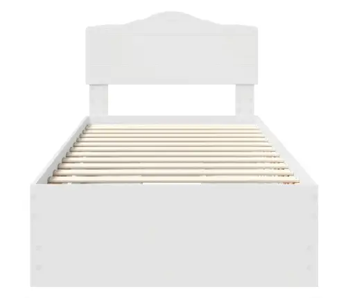 Gultas Rāmis Ar Atvilktni Balts 75 X 190 Cm Inženieru Koks Vidaxl