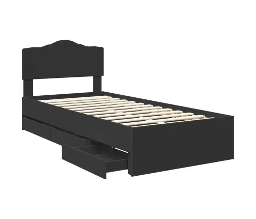 Voodi Raam Sahtliga Peaga Must 75 X 190 Cm Inseneripuit