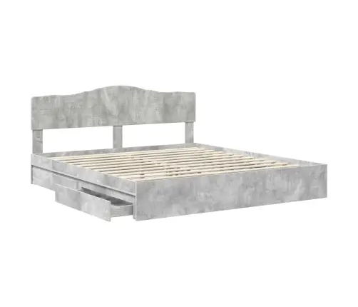 Laos Voodi Peaga Sahtliga Betoonhall 200 X 200 Cm Tehispuit