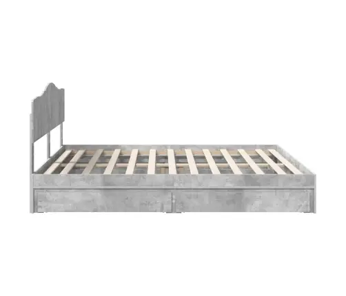 Laos Voodi Peaga Sahtliga Betoonhall 200 X 200 Cm Tehispuit