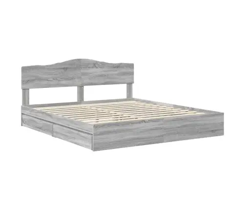 Laos Voodi Peaga Sahtliga Hall Sonoma 200 X 200 Cm Tehispuit