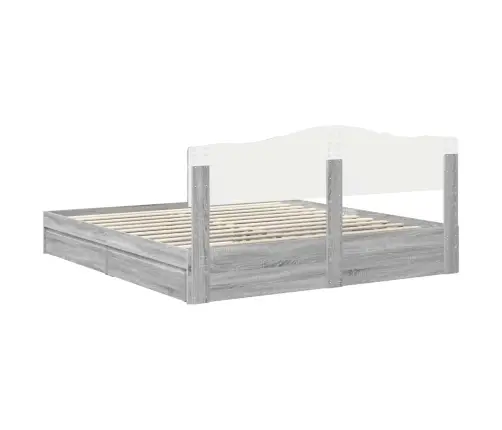 Laos Voodi Peaga Sahtliga Hall Sonoma 200 X 200 Cm Tehispuit