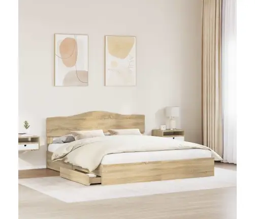 Saugos Lova Sonoma Ąžuolas 180 X 200 Cm Apdirbta Mediena