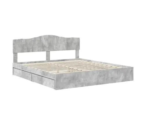 Glabāšanas Gulta Betona Pelēks 180 X 200 Cm Inženierijas Koks Vidaxl