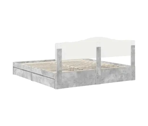 Glabāšanas Gulta Betona Pelēks 180 X 200 Cm Inženierijas Koks Vidaxl