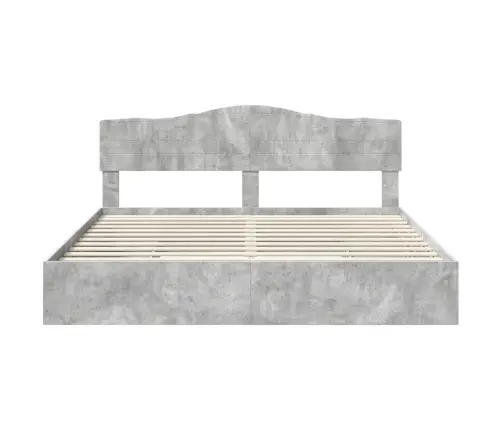 Glabāšanas Gulta Betona Pelēks 180 X 200 Cm Inženierijas Koks Vidaxl