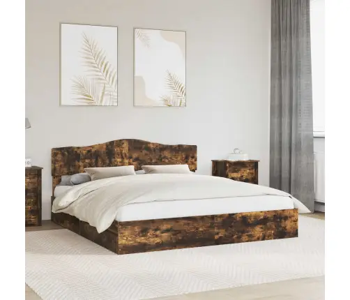 Saugos Lova Rūkyta Ąžuolas 180 X 200 Cm Apdirbta Mediena