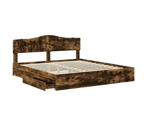 Saugos Lova Rūkyta Ąžuolas 180 X 200 Cm Apdirbta Mediena