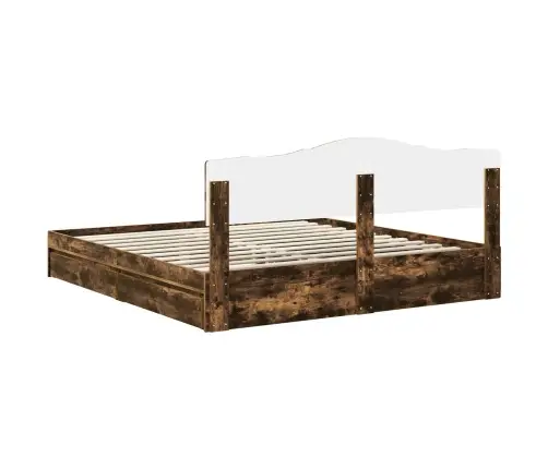 Saugos Lova Rūkyta Ąžuolas 180 X 200 Cm Apdirbta Mediena