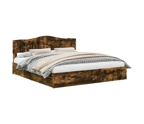 Saugos Lova Rūkyta Ąžuolas 180 X 200 Cm Apdirbta Mediena